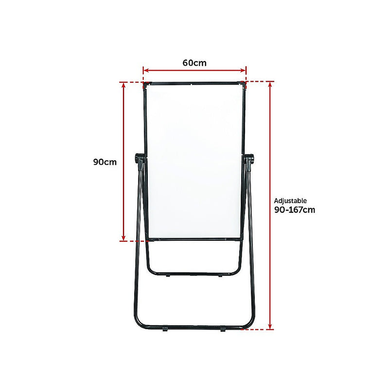 60 x 90cm Magnetic Whiteboard Double-Sided Writing Dry Erase Adjustable Stand