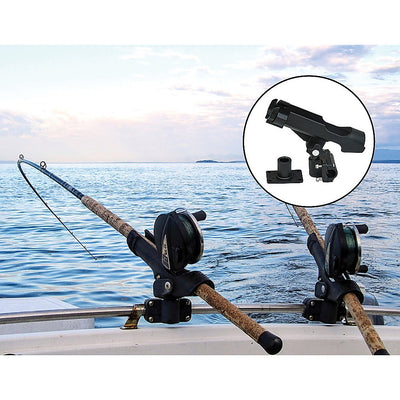 4PC Kayak Boat Fishing Pole Rod Holder Tackle Kit Adjustable Side Rail Mount