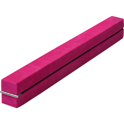 2.2m Gymnastics Folding Balance Beam Pink Synthetic Suede