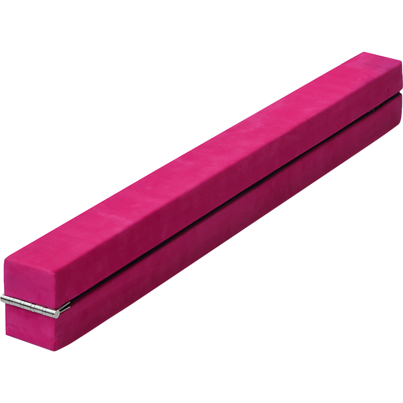 2.2m Gymnastics Folding Balance Beam Pink Synthetic Suede