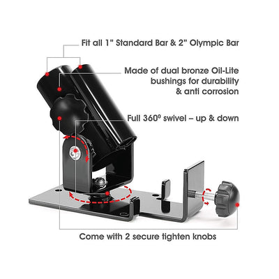T Bar Row Landmine Platform 360-degree Swivel Fits 1", 2" Olympic Bars