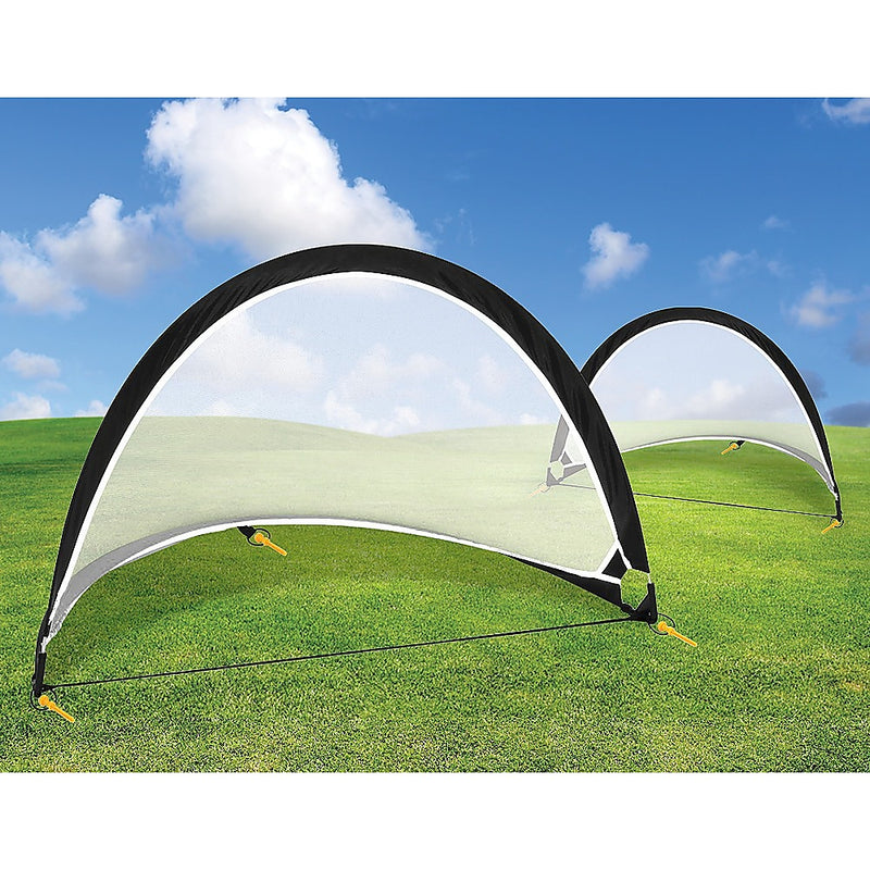 Pair of Soccer Football Goals 180cm Pop Up Portable Quick Set Up