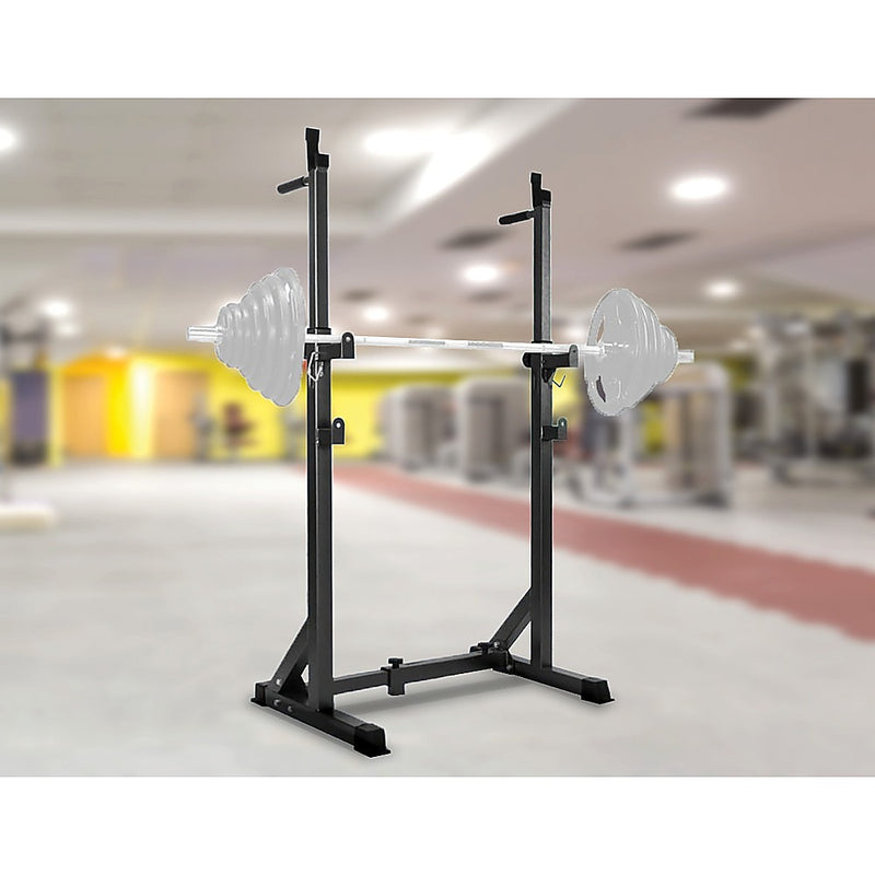 Commercial Squat Rack Adjustable Pair Fitness Exercise Weight Lifting Gym Barbell Stand