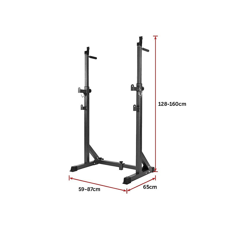 Commercial Squat Rack Adjustable Pair Fitness Exercise Weight Lifting Gym Barbell Stand