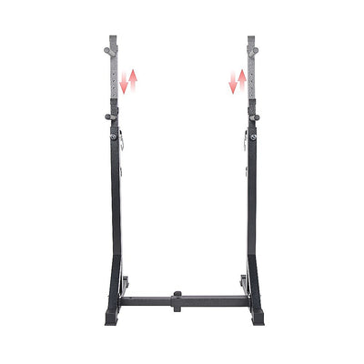 Commercial Squat Rack Adjustable Pair Fitness Exercise Weight Lifting Gym Barbell Stand