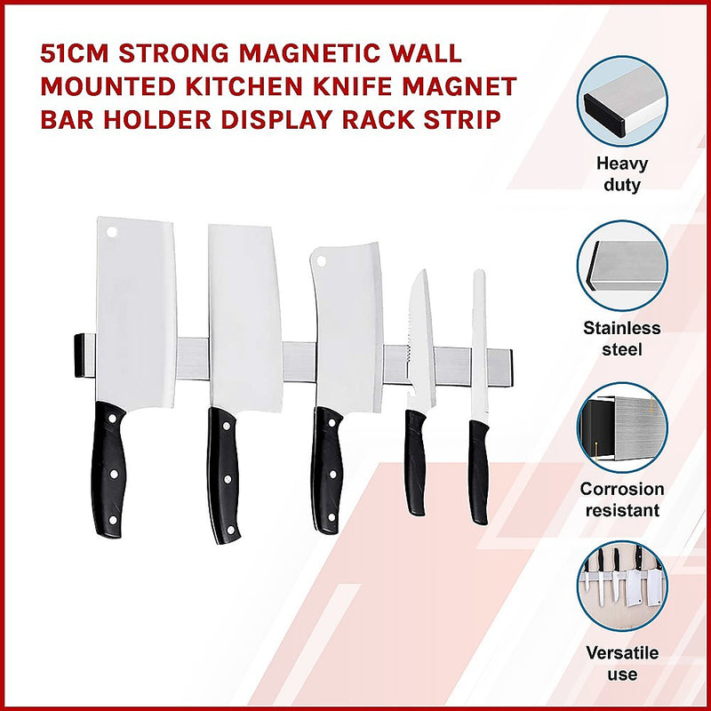41cm Strong Magnetic Wall Mounted Kitchen Knife Magnet Bar Holder Display Rack Strip