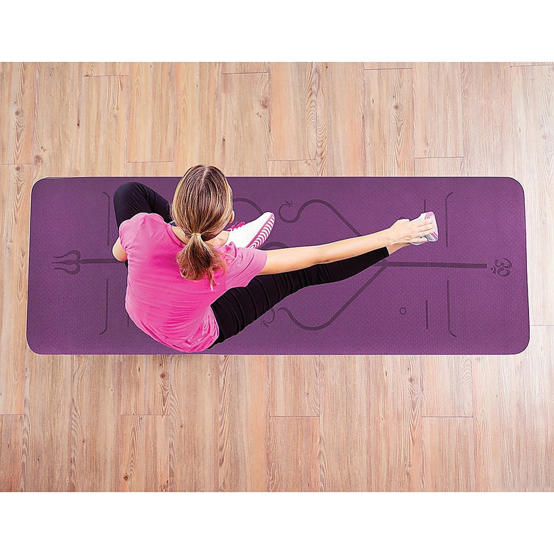 8mm TPE Yoga Mat Exercise Fitness Gym Pilates Non Slip Dual Layer