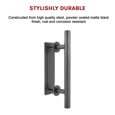 Carbon Steel Door Handle & Flush Pull Wood Door Gate Hardware 12"