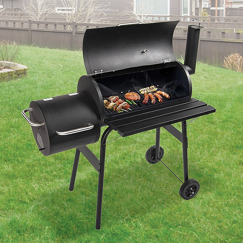 BBQ Smoker Charcoal Grill Roaster Portable Outdoor Camping Barbecue 2in1