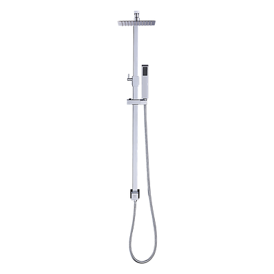 WELS 8" Rain Shower Head Set Square Dual Heads Faucet High Pressure Hand Held