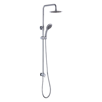 WELS 8" Rain Shower Head Set Rounded Dual Heads Faucet High Pressure Hand Held