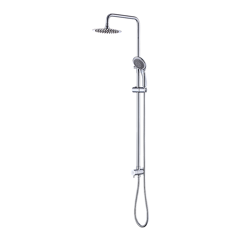 WELS 8" Rain Shower Head Set Rounded Dual Heads Faucet High Pressure Hand Held