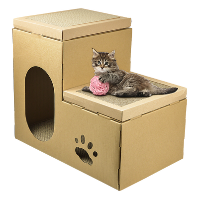 Cat Cardboard House Tree Tower Condo Scratcher Pet Post Pad Mat Furniture