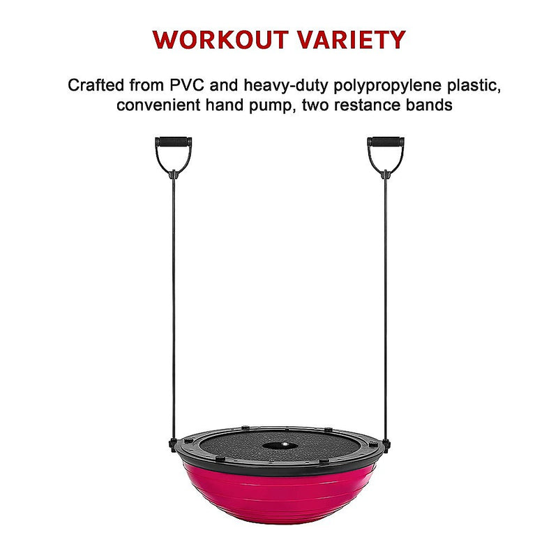 Yoga Balance Trainer Exercise Ball for Arm, Leg, Core Workout with Pump, 2 Resistance Bands