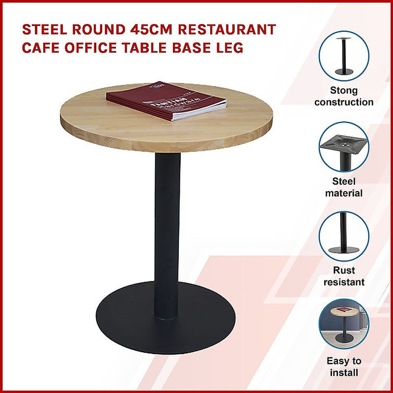 Steel Round 45cm Restaurant Cafe Office Table Base Leg