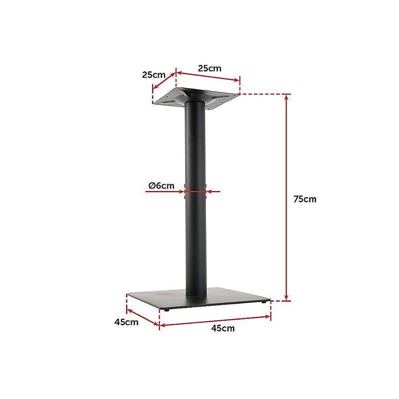 Steel Square 45cm Restaurant Cafe Office Table Base Leg