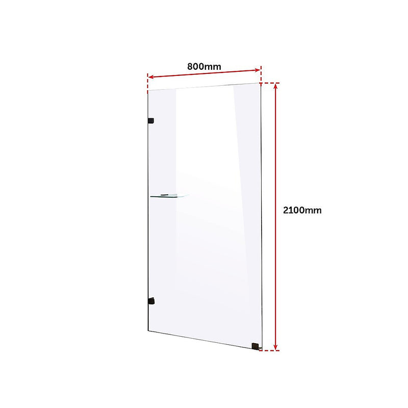 800 x 2100mm Frameless 10mm Safety Glass Shower Screen