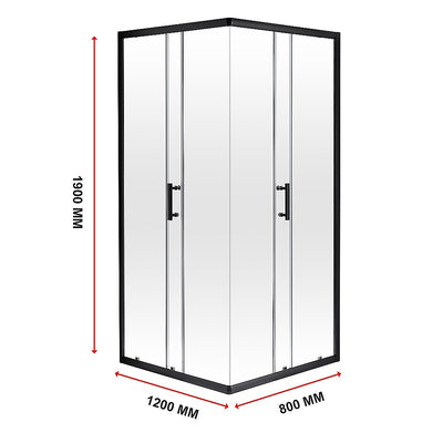 800 x 1200mm Sliding Door Nano Safety Glass Shower Screen By Della Francesca