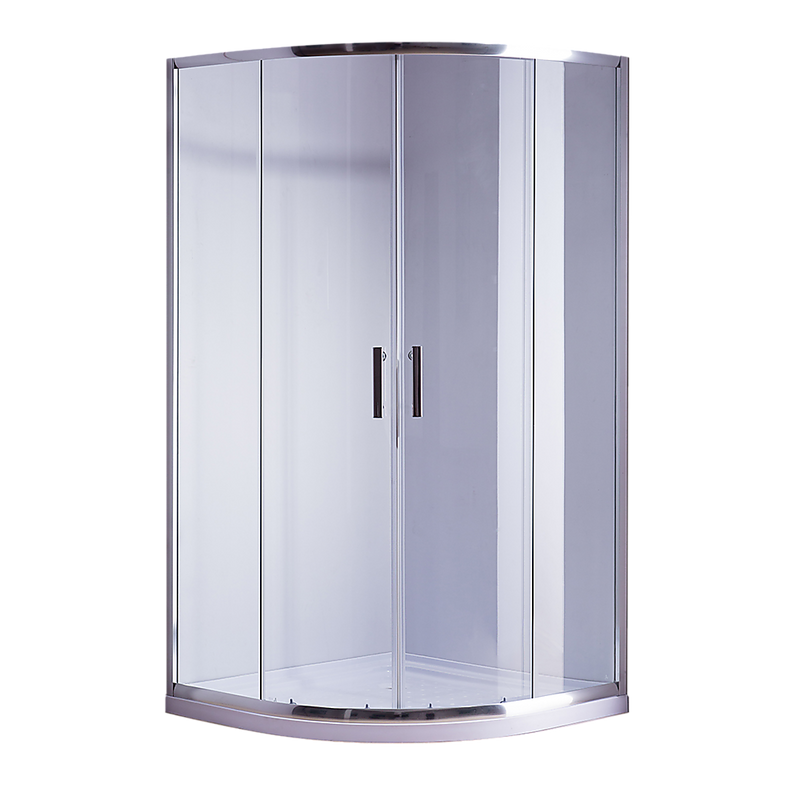 90 x 90cm Rounded Sliding 6mm Curved Shower Screen with Base in Chrome
