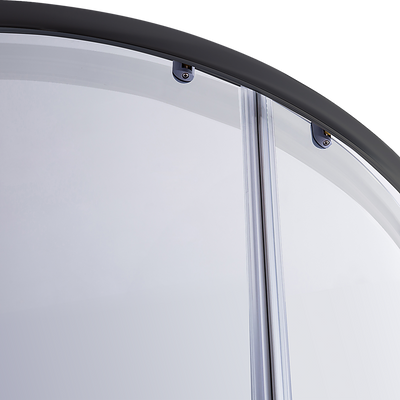 100 x 100cm Rounded Sliding 6mm Curved Shower Screen with Base in Black