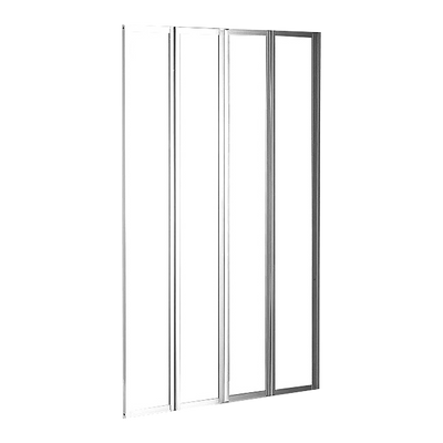 4 Fold Chrome Folding Bath Shower Screen Door Panel 1000 x 1400mm