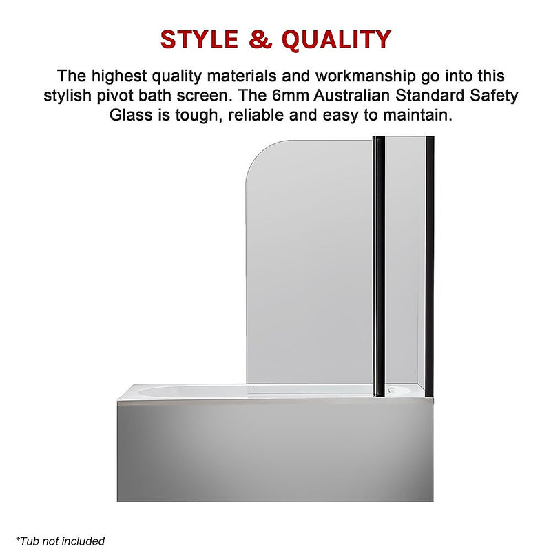180 Degree Pivot Door 6mm Safety Glass Bath Shower Screen 1000x1400mm By Della Francesca