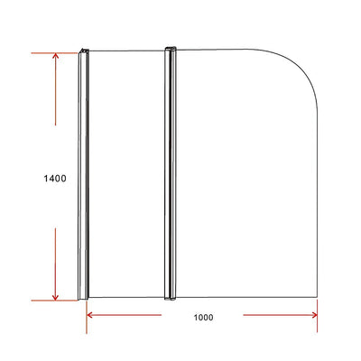 180 Degree Pivot Door 6mm Safety Glass Bath Shower Screen 1000x1400mm By Della Francesca