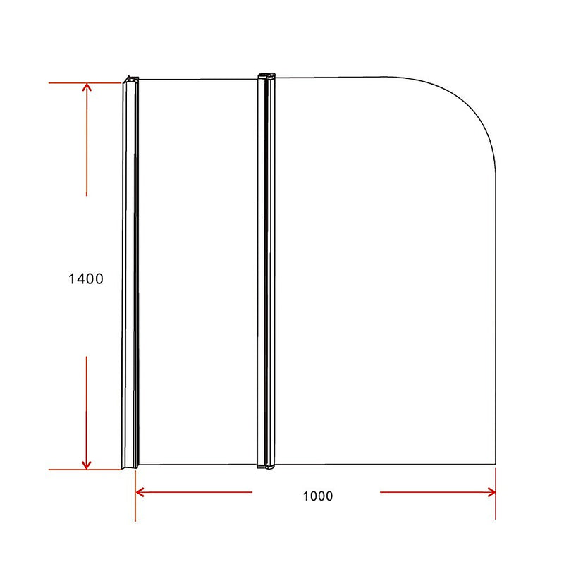180 Degree Pivot Door 6mm Safety Glass Bath Shower Screen 1000x1400mm By Della Francesca