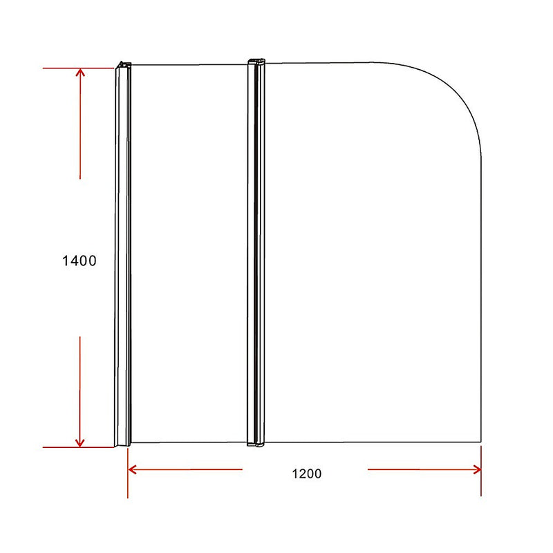 180 Degree Pivot Door 6mm Safety Glass Bath Shower Screen 1200x1400mm By Della Francesca