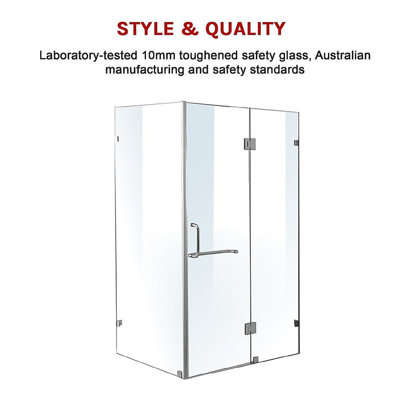 900 x 900mm Frameless 10mm Glass Shower Screen By Della Francesca