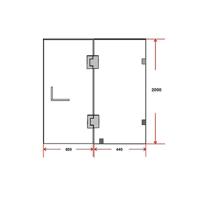 110 x 200cm Wall to Wall Frameless Shower Screen 10mm Glass By Della Francesca