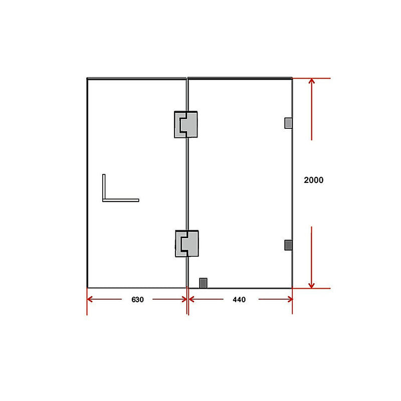 110 x 200cm Wall to Wall Frameless Shower Screen 10mm Glass By Della Francesca