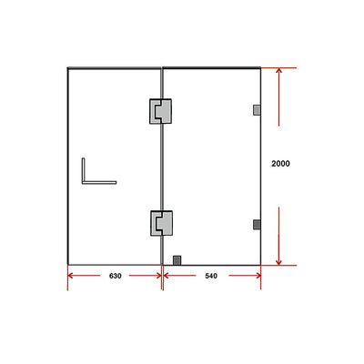 120 x 200cm Wall to Wall Frameless Shower Screen 10mm Glass By Della Francesca