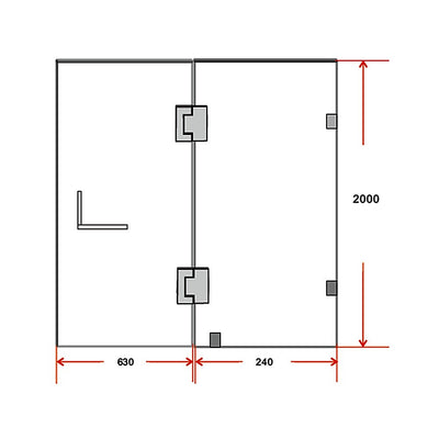 90 x 200cm Wall to Wall Frameless Shower Screen 10mm Glass By Della Francesca