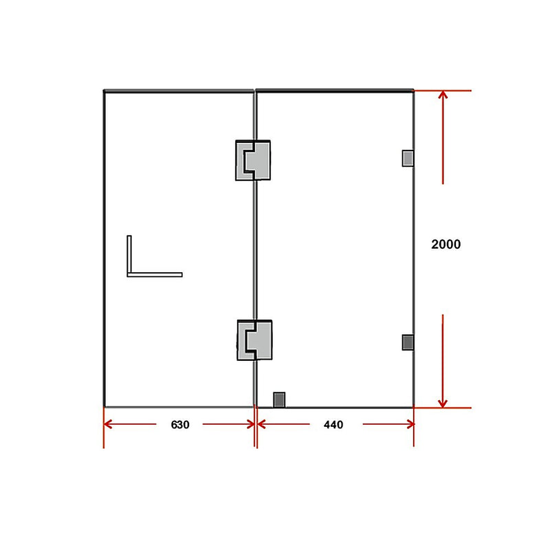 110 x 200cm Wall to Wall Frameless Shower Screen 10mm Glass By Della Francesca