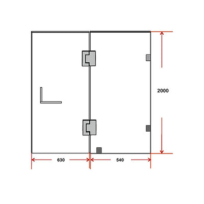 120 x 200cm Wall to Wall Frameless Shower Screen 10mm Glass By Della Francesca