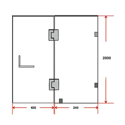 90 x 200cm Wall to Wall Frameless Shower Screen 10mm Glass By Della Francesca