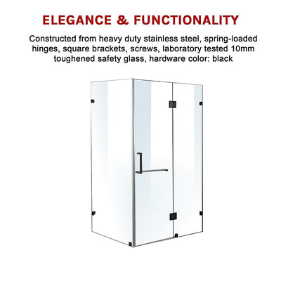 1200 x 1000mm Frameless 10mm Glass Shower Screen By Della Francesca