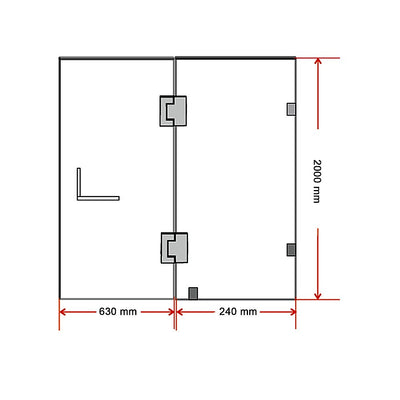 90 x 200cm Wall to Wall Frameless Shower Screen 10mm Glass By Della Francesca