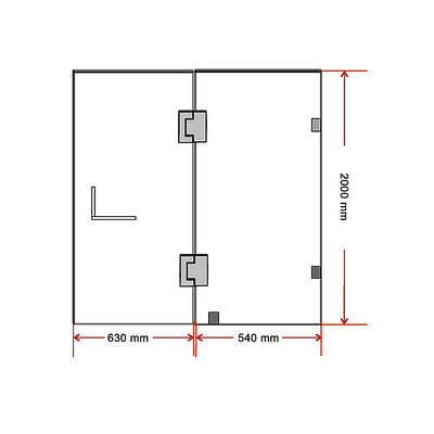 120 x 200cm Wall to Wall Frameless Shower Screen 10mm Glass By Della Francesca