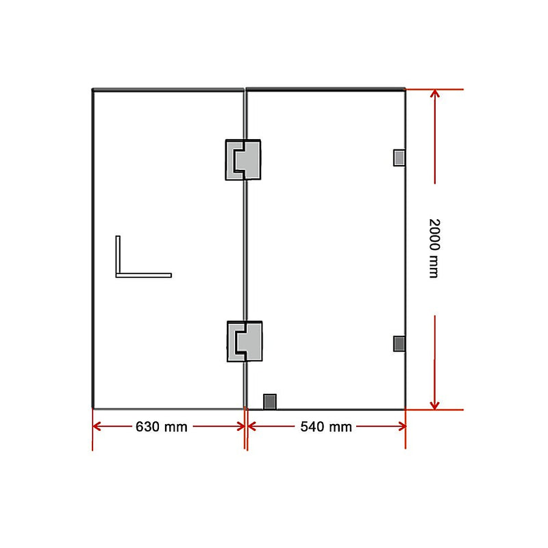 120 x 200cm Wall to Wall Frameless Shower Screen 10mm Glass By Della Francesca