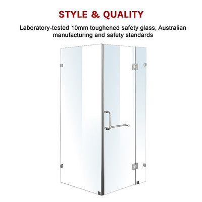 1000 x 700mm Frameless 10mm Glass Shower Screen By Della Francesca