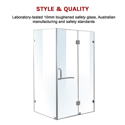 1100 x 900mm Frameless 10mm Glass Shower Screen By Della Francesca