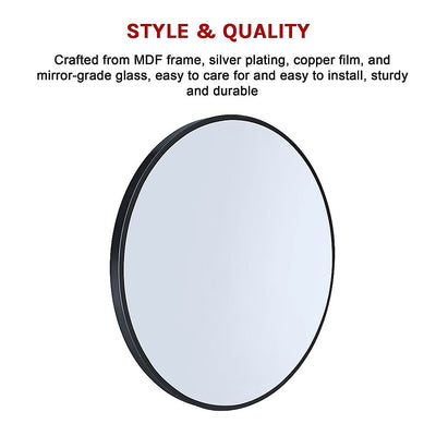 80cm Round Wall Mirror Bathroom Makeup Mirror by Della Francesca