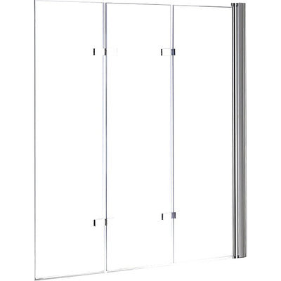 3 Fold Chrome Folding Bath Shower Screen Door Panel 1300mm x 1400mm