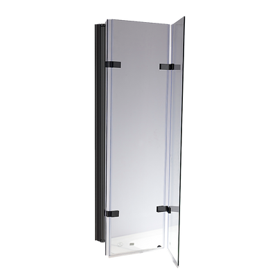 3 Fold Black Folding Bath Shower Screen Door Panel 1300mm x 1400mm
