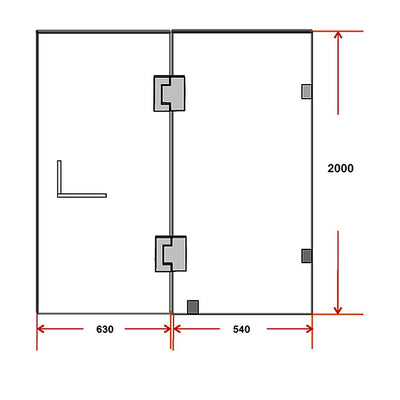 120 x 200cm Wall to Wall Frameless Shower Screen 10mm Glass By Della Francesca