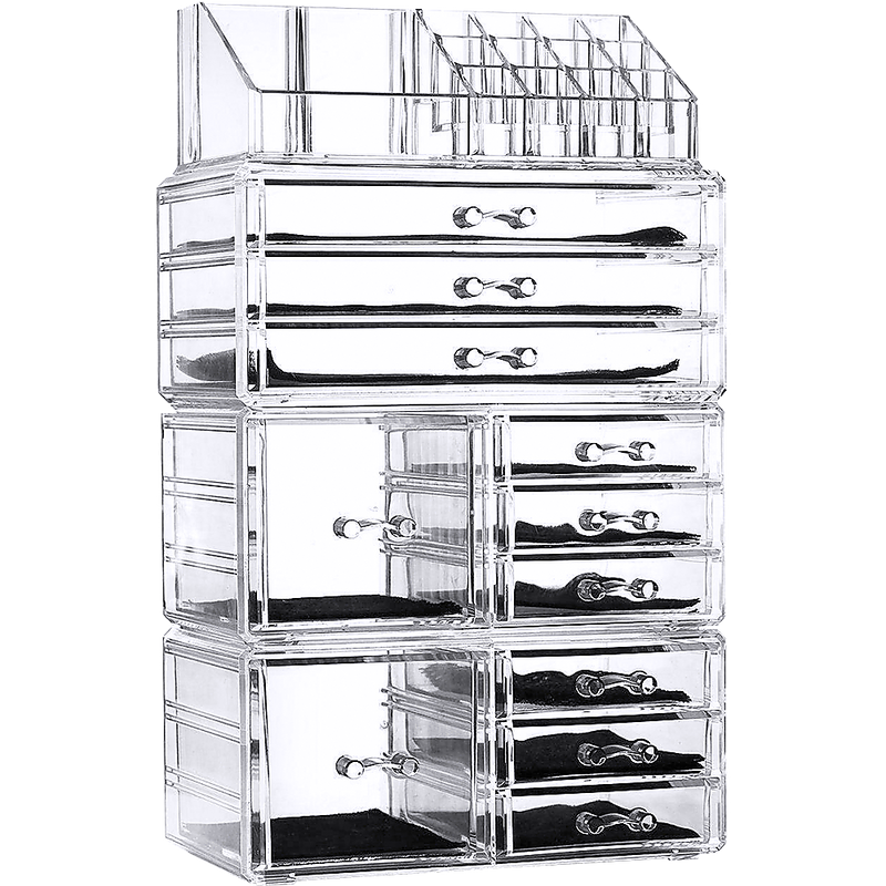 11 Drawers Clear Acrylic Tower Organiser Cosmetic jewellery Luxury Storage Cabinet