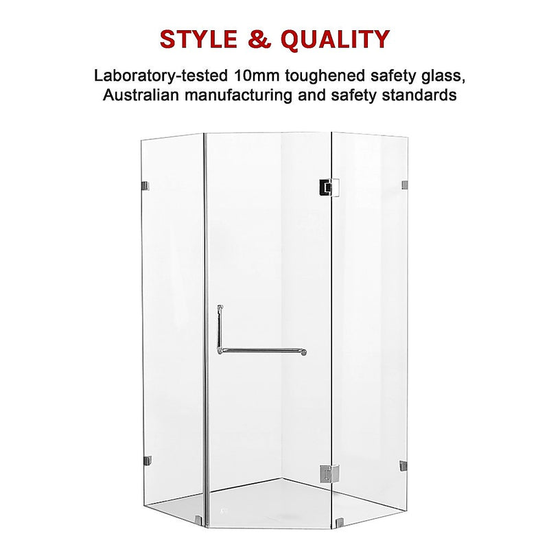 900 x 900mm Frameless 10mm Glass Shower Screen By Della Francesca