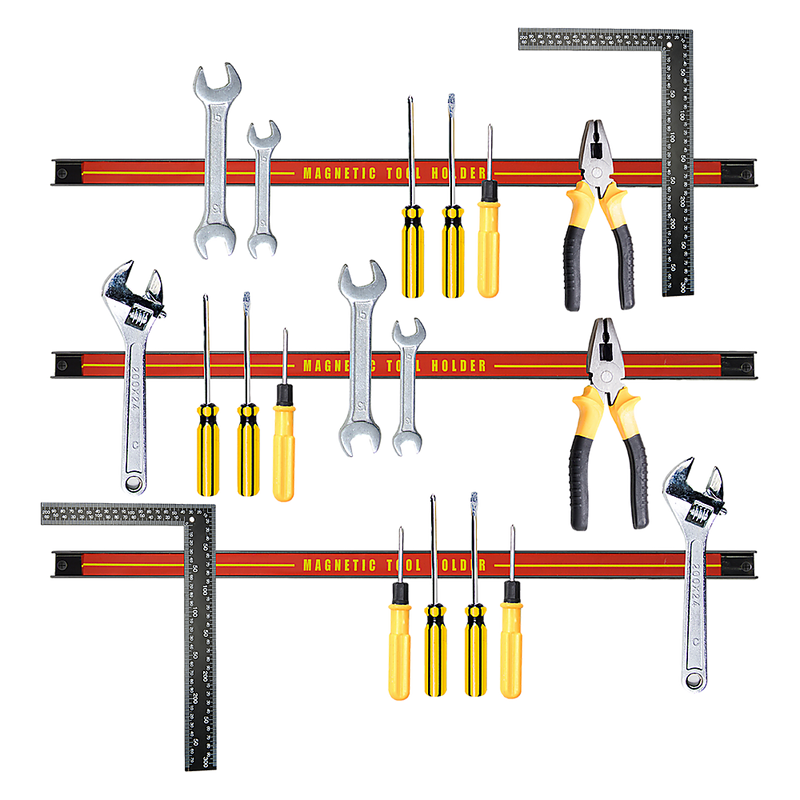 3 x 61cm Magnetic Wall Mounted Tool Holder Storage Organiser Garage Workshop